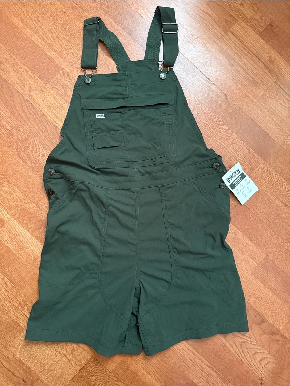Duluth Trading Co Olive Green Women's Short Overalls